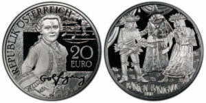 2015 Austria 20 Euro, Wolfgang The Wunderkind, Proof - Comp