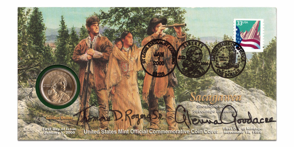 2000-P Sacagawea Dollar, First Day Coin Cover - Obv