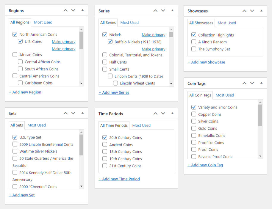 Coin Keyword Tags